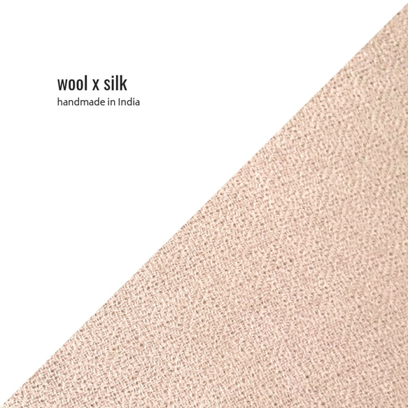 【ウールシルクライト暖かいスカーフ】小さくて穏やかな手作りのウールシルクスカーフ/ウールショール（裸肌） 3枚目の画像