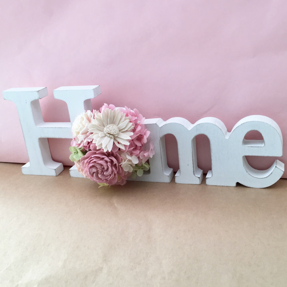 『オブジェ(Home)』アルファベット プリザーブドフラワー    新築祝い 引っ越し 引越 結婚祝い 結婚記念日 モス 1枚目の画像