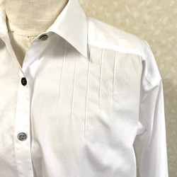 ランダム ピンタック レギュラーカラーシャツ ロング丈 3枚目の画像