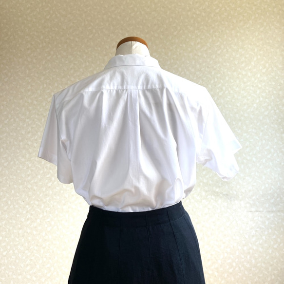 シンプル オープンカラー 半袖 ミドル丈シャツ 5枚目の画像