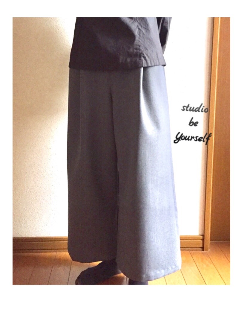 ポケット別布使いワイドパンツ キュロット・ワイドパンツ chic