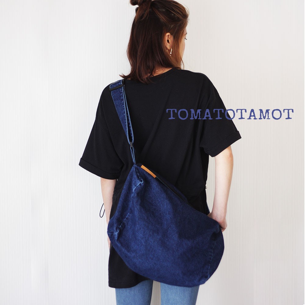 ■S'AIME■牛仔紋皮革法棍包 デニム ショルダーバッグ /送料込 ■S'AIME■牛仔紋皮革法棍包 ショルダーバッグ /送料込 デニム