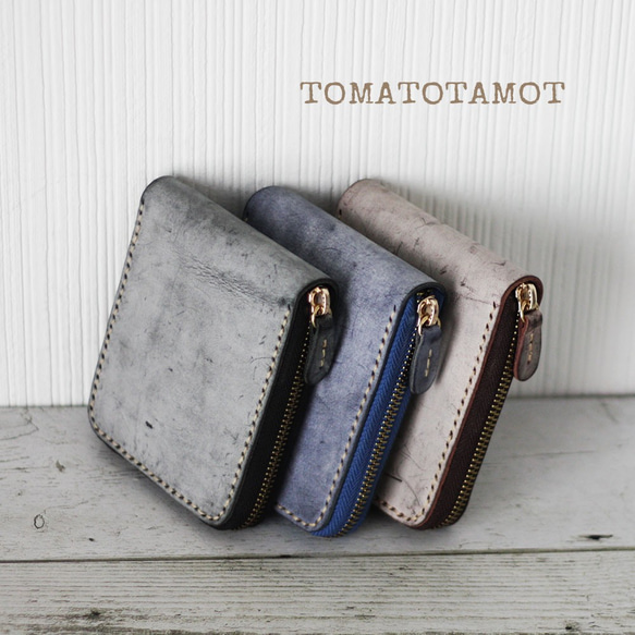 本革 ブライドルレザー ラウンドファスナーウォレット ハーフ