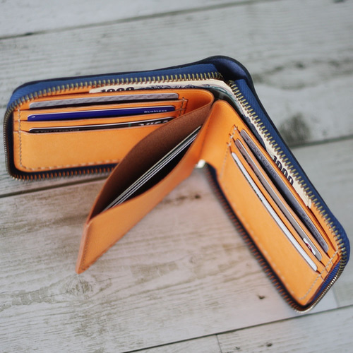 本革 ブライドルレザー ラウンドファスナーウォレット ハーフ サブ財布