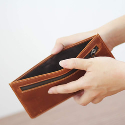 本革 オイルレザー スライスウォレット 薄い財布 ミニマム財布 極薄財布 W-030 3枚目の画像