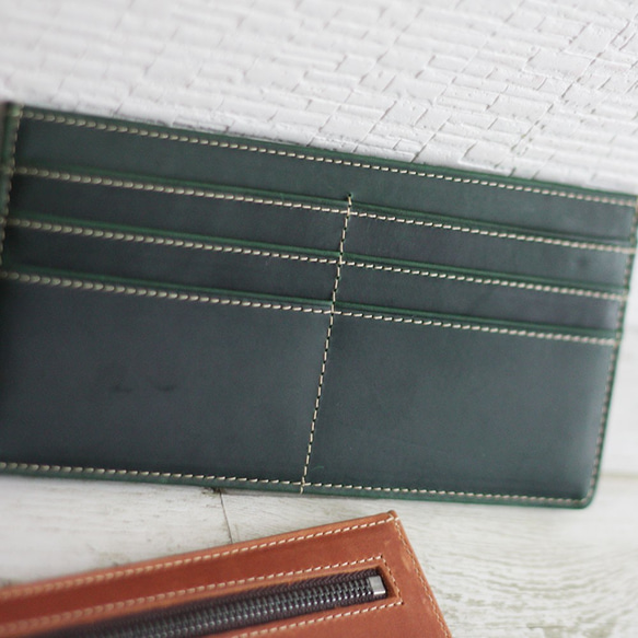 本革 オイルレザー スライスウォレット 薄い財布 ミニマム財布 極薄財布 W-030 7枚目の画像