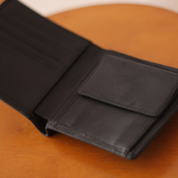 本革 オイルレザー 二つ折りウォレット 折り財布 ハーフウォレット W-075 3枚目の画像