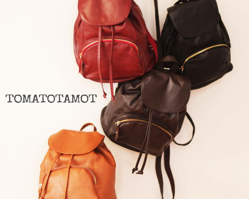 シンプルな本革ブラックバックパック MURA 本革 サフィアーノレザー シンプル トートバッグ （ブラック