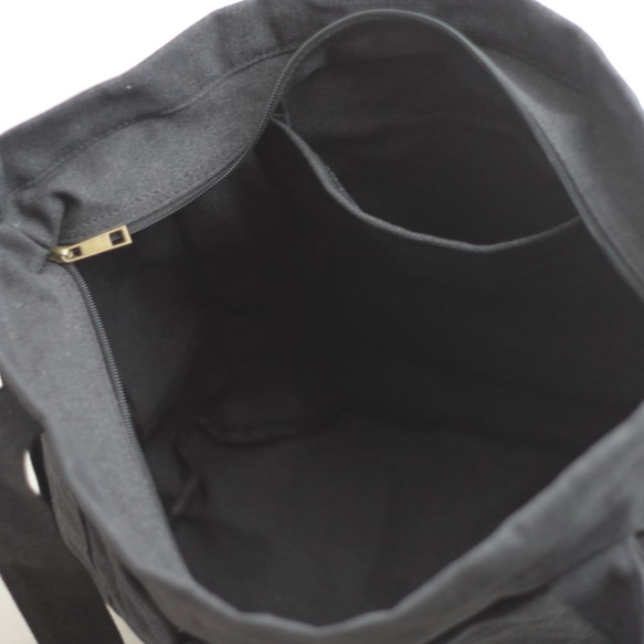 帆布の超ビッグトート マザーズバッグ キャンバストート ファスナー付き 大きめトートバッグ スミクロ B-101 9枚目の画像