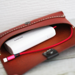 本革 眼鏡ケース メガネケース  リーディンググラス 老眼鏡 化粧ポーチ モバイルバッテリーケース  G-111 5枚目の画像