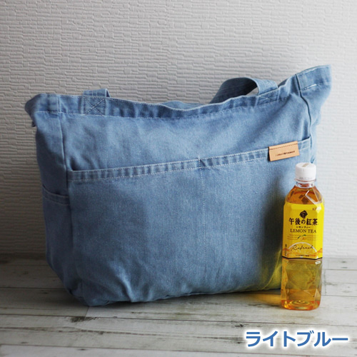 超ビッグデニムトート 革タグ付き マザーズバッグ 通学バッグ