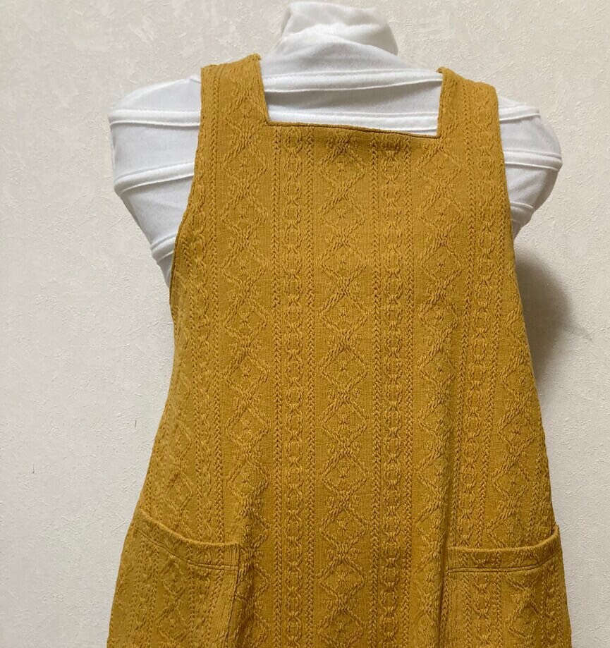 【あったか素材】キッズワンピース　アラン模様風ニットワンピース　サイズ120