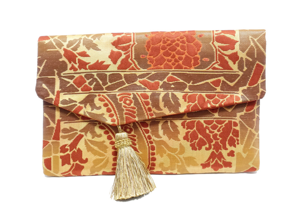 着物の正絹帯地を使ったクラッチバッグ クラッチバッグ KIMONO REMAKE