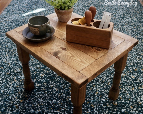 ローテーブル　無垢　木製　　コーヒーテーブル Creema限定 サイズオーダー】 アンティーク コーヒーテーブル ロー