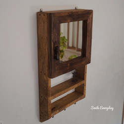 鏡扉付 アクセサリー収納 ミラー 壁掛け 鏡 壁掛けラック