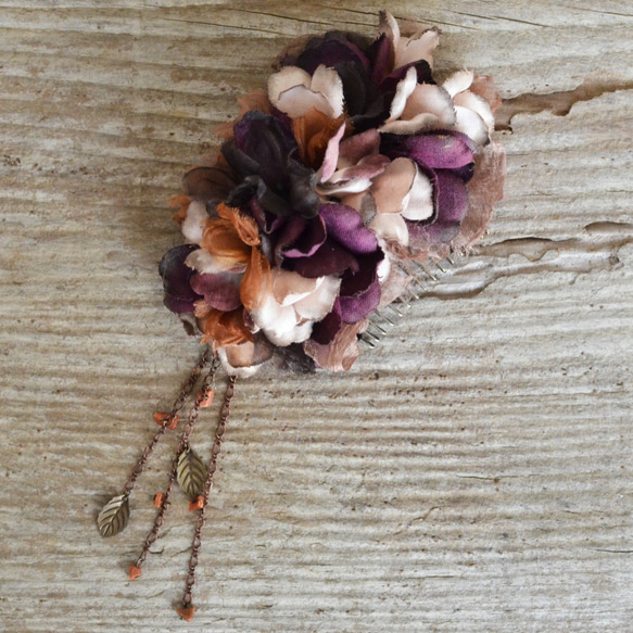 染の草花・枯れた紫陽花のコーム 2枚目の画像