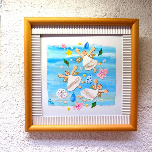 ☆販売済☆貼り絵原画「光の粒たち」 絵画 タムタム 通販｜Creema 