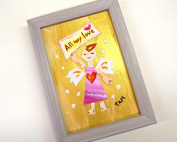 ☆販売済☆貼り絵原画「All my love」 2枚目の画像