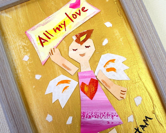 ☆販売済☆貼り絵原画「All my love」 3枚目の画像