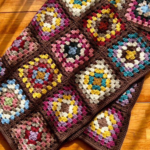 かぎ針編み*グラニースクエア*モチーフつなぎ*ブランケット*ソファ