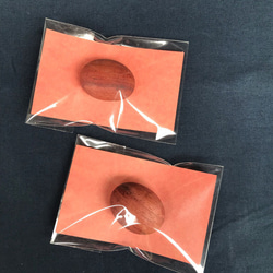 帯留め　天然木　シンプル　楕円形　金具付き　ハンドメイド　蜜ろう仕上げ 6枚目の画像