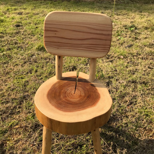 お花のスツール　吉野杉　手作り　奈良 お花のスツール吉野杉手作り奈良