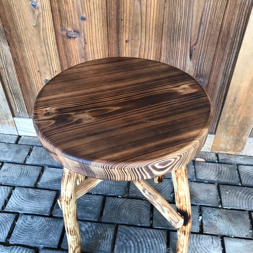 山桜 天然木 切り株 テーブル 椅子 スツール 高さ約36㎝