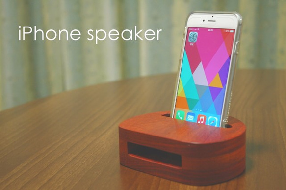木製　iPhoneスピーカー パドック X XS　8　7　7plus　6s 6splus SE 等 1枚目の画像