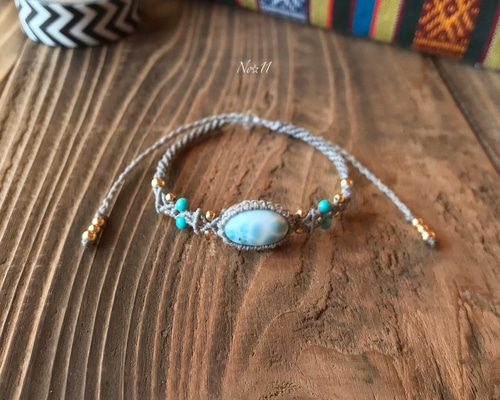 ラリマーのマクラメブレスレット ブレスレット No☆11 通販 8541949