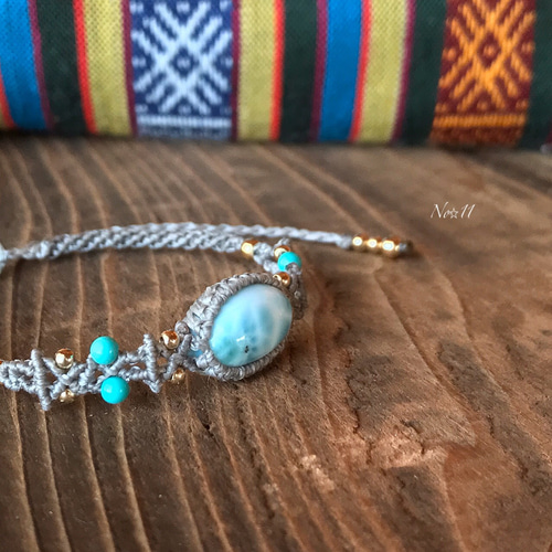 ラリマーのマクラメブレスレット ブレスレット No☆11 通販 8541949