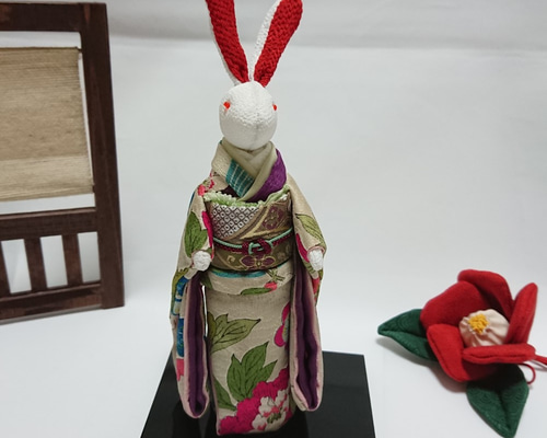 古布　縮緬細工　月見　うさぎ　人形　ハンドメイド 0_da46a4ceb8d94759ec69739b3e72