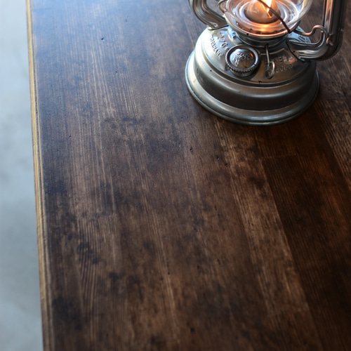 SINGER エイジング塗装天板 ストレート脚 80cm*45cm アンティーク