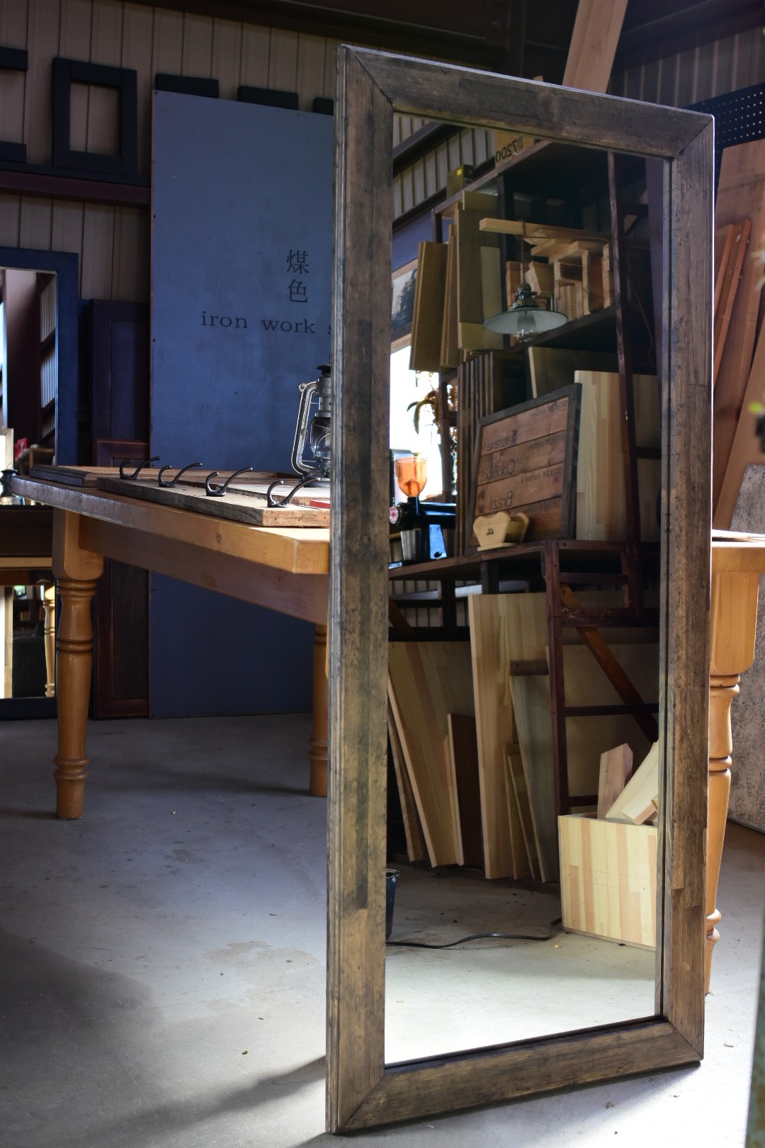 直接引き取り限定アンティーク調ミラーウォールミラー姿見仙台宮城