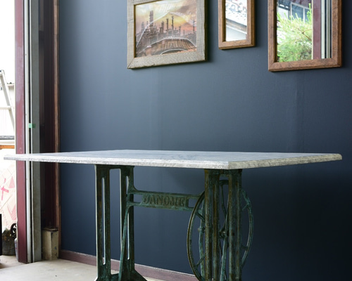 アンティーク　テーブル　デスク　机　リペイント　世界一点物　新品未使用　グリーン 0_ad00e8ea08597104e7a5d8ab4063