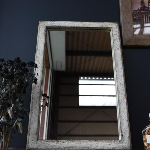 鏡　姿見　80x120cm　シャビーシック 全身鏡 姿見鏡 姿見 アンティーク ヴィンテージ シック シャビー