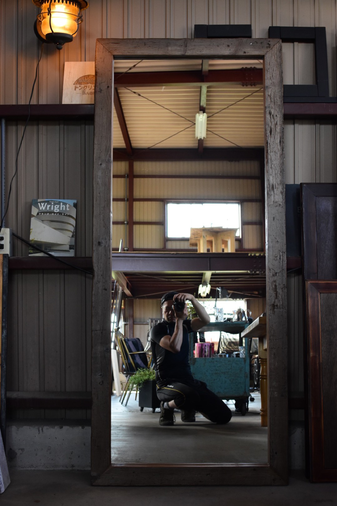 古材の姿見/特大直置き