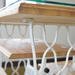 SINGER網脚白　アンティークネイルテーブル　85×43㎝　シャビー　ネイルサロン　　ねいる　デスク　ヘアサロン　　 3枚目の画像