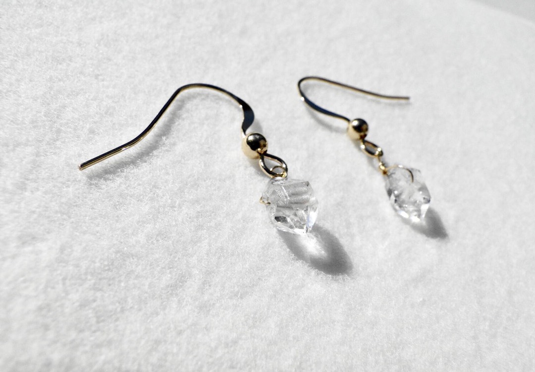 14kgf  ハーキマーダイヤモンドのピアス〜HERKIMER DIAMOND〜