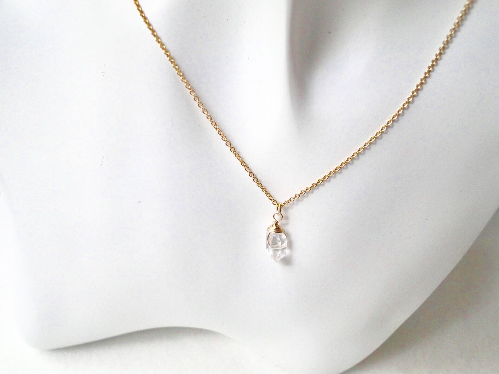 14kgf  ハーキマーダイヤモンドのネックレス〜HERKIMER DIAMOND〜