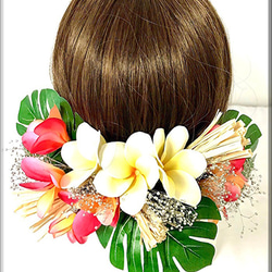 ヘッドドレス 髪飾り Plumeria ハワイアン リゾート パーティー イベント 発表会 4枚目の画像