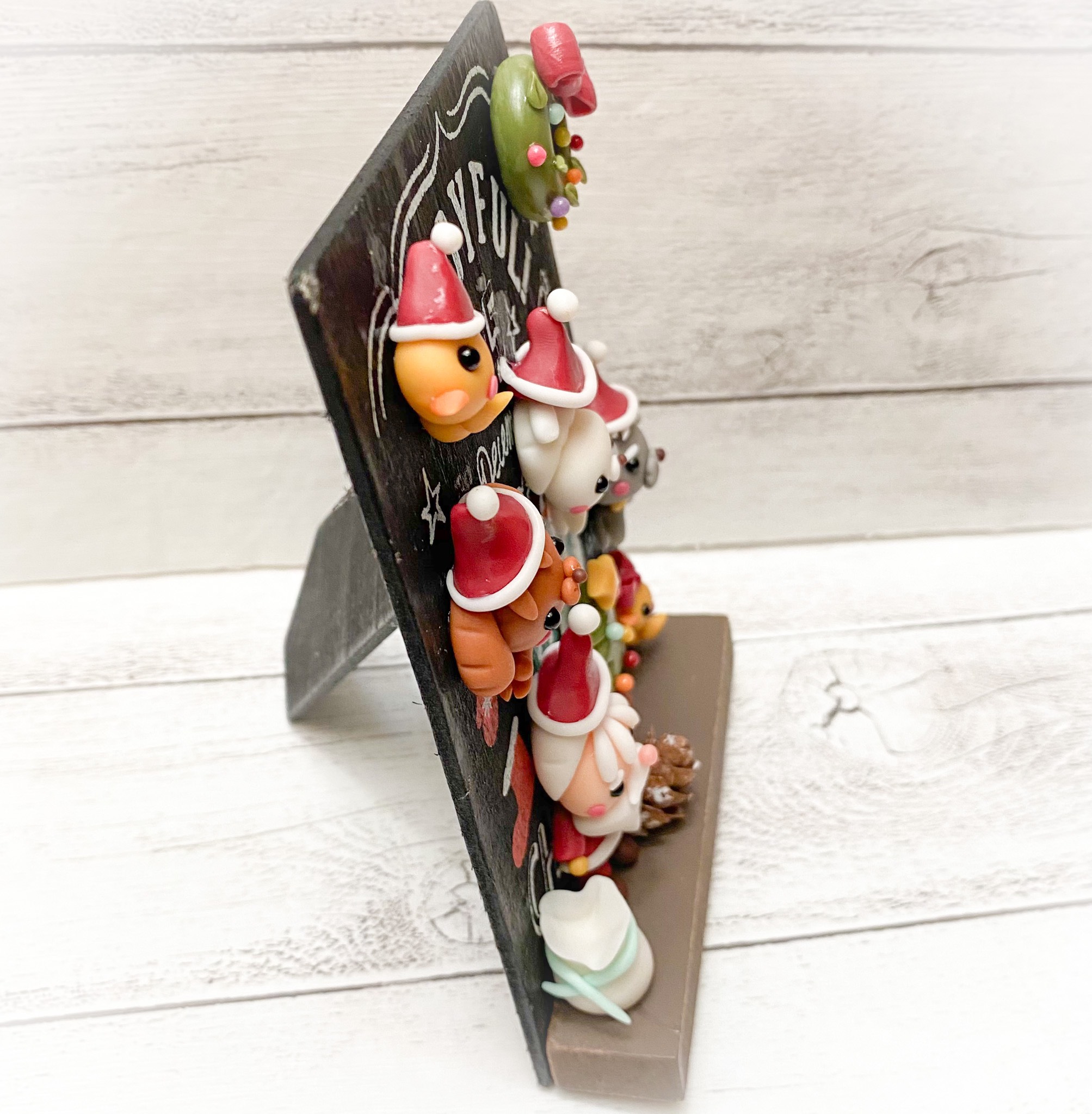 3200円☆わんこたちのXmas プレゼントBOX クリスマス　サンタクロース　粘土細工 ミニチュア トイプードル