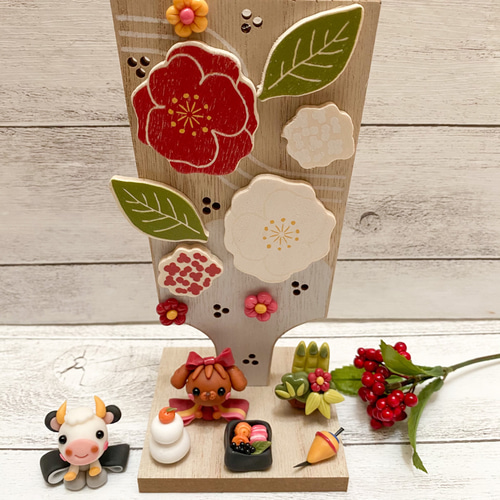 受注製作☆在庫限り こねこね 羽子板 ミニチュア 樹脂粘土 粘土