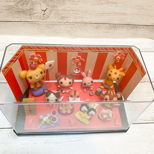 ウキウキお花見 春爛漫 樹脂粘土 春爛漫 桜 プレゼント パンダ くま