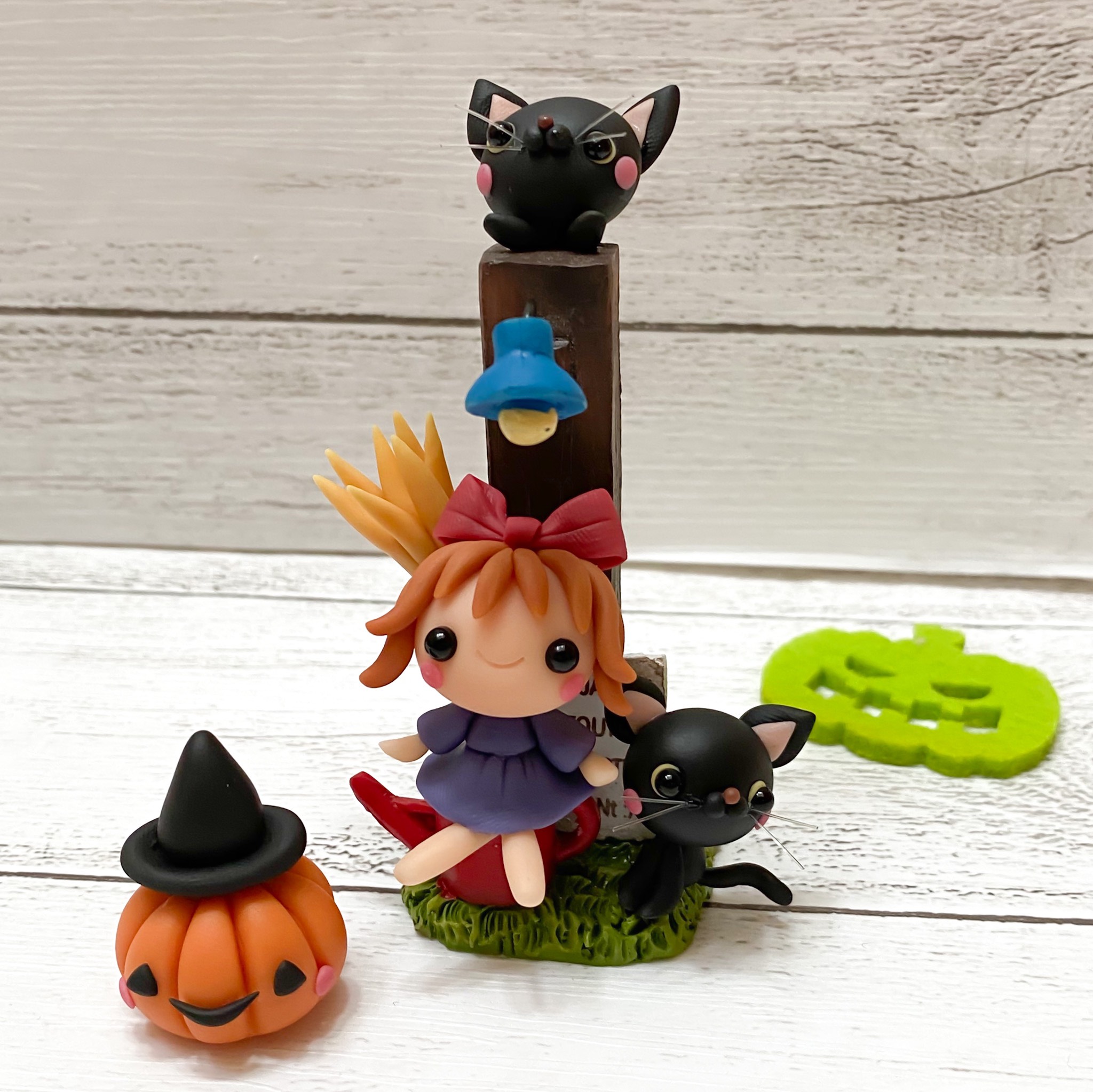 ☆ハロウィン☆猫ちゃん祭り☆粘土作品☆一点物☆壁掛け☆