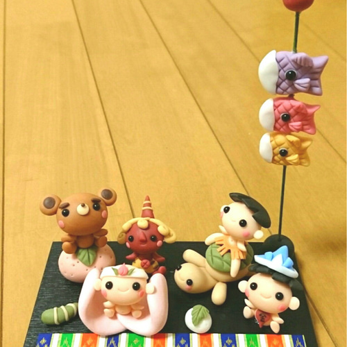 さとりーな様☆三太郎 端午の節句 樹脂粘土 こねこね作品 ミニチュア