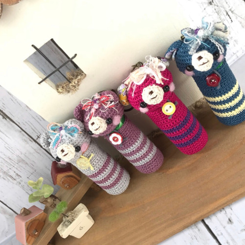 携帯ゴミ袋ケース☆手編みくまちゃんꫛꫀꪝ✧‧ その他ケース ciel