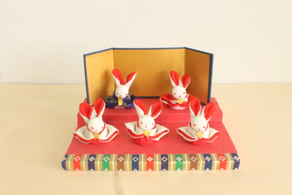 ☆ミニミニうさぎ雛with３人官女☆⑤