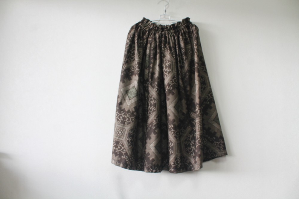 ☆大島紬着物スカート☆ブラウン系♪【再販】/32ks19