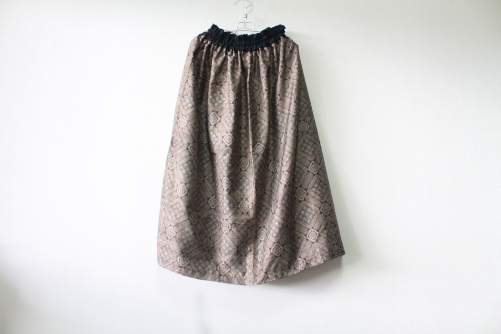 ☆大島紬着物スカート☆ウエスト切り替え♪/32ks18