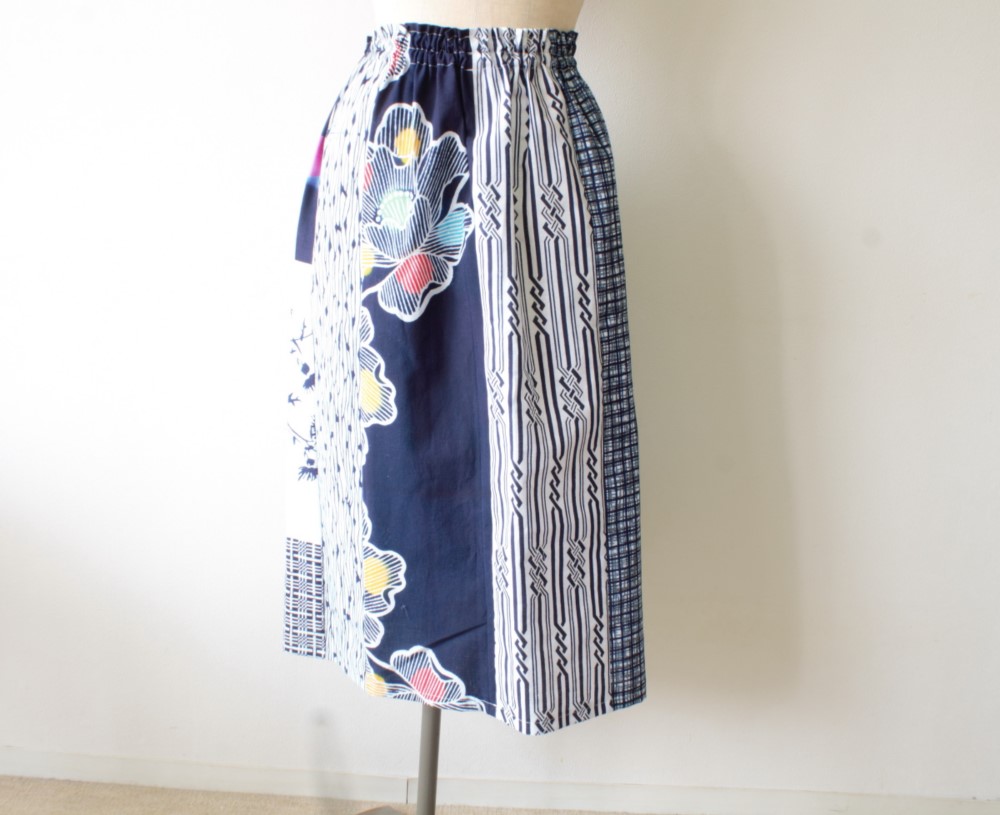 ☆浴衣ミディロングスカート☆パッチワーク♪/31ys83